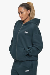 BASIC  ZIP HOODIE MOSS GREEN