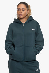 BASIC  ZIP HOODIE MOSS GREEN