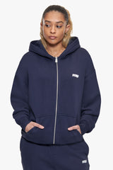 BASIC ZIP  HOODIE SPACE BLUE