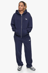 BASIC ZIP  HOODIE SPACE BLUE