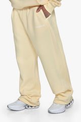 SLEEK LOGO OPEN LEG JOGGER BUTTER YELLOW