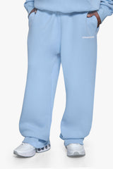 SLEEK LOGO OPEN LEG JOGGER BABY BLUE