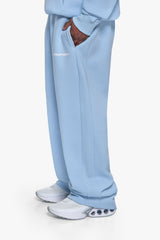 SLEEK LOGO OPEN LEG JOGGER BABY BLUE
