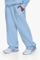SLEEK LOGO OPEN LEG JOGGER BABY BLUE