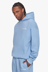HEAVY OVERSIZE SLEEK LOGO HOODIE BABY BLUE