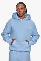 HEAVY OVERSIZE SLEEK LOGO HOODIE BABY BLUE