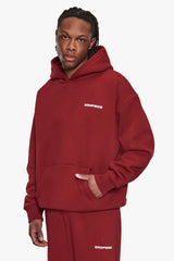 HEAVY OVERSIZE HD LOGO HOODIE CRANBERRY
