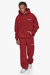 HEAVY OVERSIZE HD LOGO HOODIE CRANBERRY
