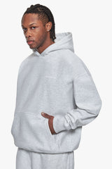 OVERSIZE HD PRINT HOODIE GREY MELANGE