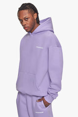 HEAVY OVERSIZE SLEEK LOGO HOODIE LILAC