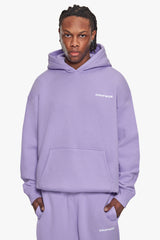 HEAVY OVERSIZE SLEEK LOGO HOODIE LILAC