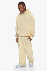 HEAVY OVERSIZE SLEEK LOGO HOODIE BUTTER YELLOW