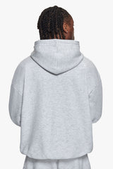 HEAVY OVERSIZE RHINESTONE HOODIE GREY MELANGE