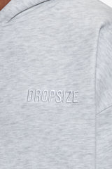 HEAVY OVERSIZE RHINESTONE HOODIE GREY MELANGE