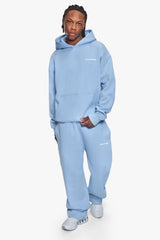 HEAVY OVERSIZE SLEEK LOGO HOODIE BABY BLUE