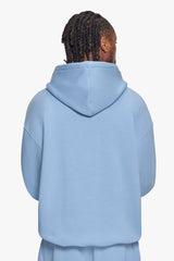 HEAVY OVERSIZE SLEEK LOGO HOODIE BABY BLUE