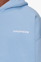HEAVY OVERSIZE SLEEK LOGO HOODIE BABY BLUE