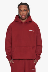 HEAVY OVERSIZE HD LOGO HOODIE CRANBERRY
