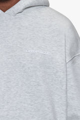 OVERSIZE HD PRINT HOODIE GREY MELANGE