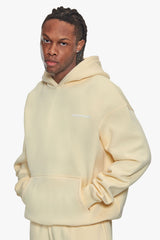 HEAVY OVERSIZE SLEEK LOGO HOODIE BUTTER YELLOW
