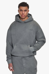 BASIC HOODIE ACID WASHED GREY