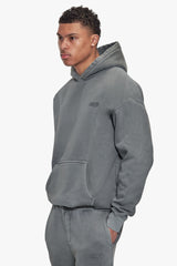 BASIC HOODIE ACID WASHED GREY