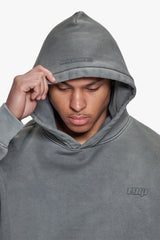 BASIC HOODIE ACID WASHED GREY