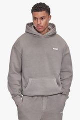 BASIC HOODIE ACID WASHED BEIGE