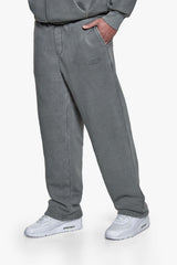BASIC OPEN LEG JOGGER ACID WASHED GREY