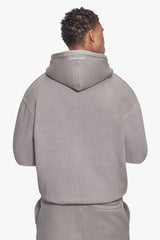 BASIC ZIP  HOODIE ACID WASHED MORNING DOVE