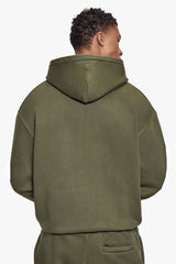 BASIC ZIP  HOODIE ACID WASHED OLIVE