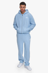 BASIC ZIP  HOODIE BABY BLUE