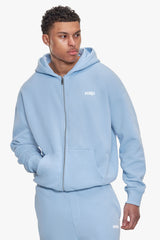 BASIC ZIP  HOODIE BABY BLUE