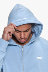 BASIC ZIP  HOODIE BABY BLUE