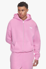 BASIC ZIP  HOODIE PINK