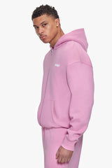 BASIC ZIP  HOODIE PINK