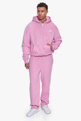 BASIC ZIP  HOODIE PINK