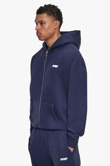 BASIC ZIP  HOODIE SPACE BLUE