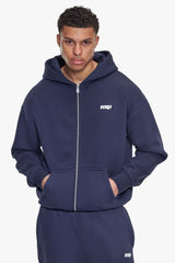BASIC ZIP  HOODIE SPACE BLUE