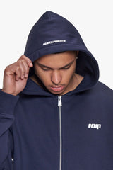 BASIC ZIP  HOODIE SPACE BLUE