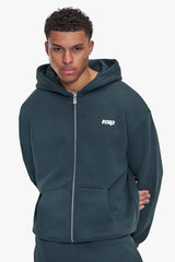 BASIC  ZIP HOODIE MOSS GREEN