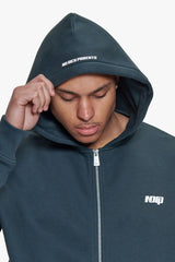 BASIC  ZIP HOODIE MOSS GREEN