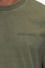 OVERSIZE ESSENTIAL LOGO T-SHIRT SPRAY WASHED OLIVE