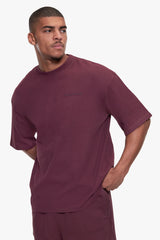 DS-TS-345-FPNKOVERSIZE ESSENTIAL LOGO T-SHIRT WASHED WINE