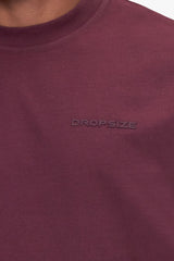 DS-TS-345-FPNKOVERSIZE ESSENTIAL LOGO T-SHIRT WASHED WINE