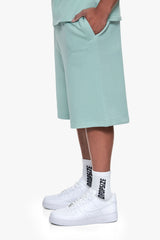 ESSENTIAL LOGO SWEAT SHORTS HARBOR GREY