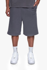 ESSENTIAL LOGO SWEAT SHORTS STEEL GREY