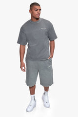 ESSENTIAL LOGO SWEAT SHORTS WASHED GREY