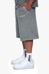 ESSENTIAL LOGO SWEAT SHORTS WASHED GREY