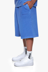 ESSENTIAL LOGO SWEAT SHORTS WASHED LIGHT BLUE